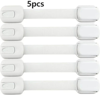 Baby Safety Lock Drawer Child Safety Cabinet Locks Adhesive Cabinet Drawer Door Latches Baby Safe Straps - 5PCS