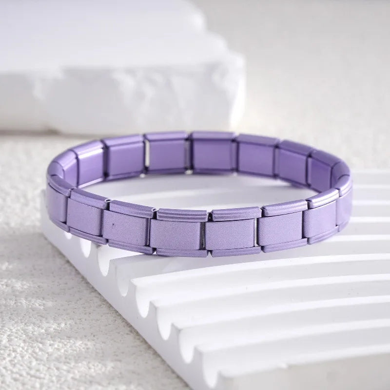 2025 New Men and Women Starry Colors 18 Pieces Italian Charm Fit 9mm Stainless Steel Modular Bracelet Jewelry