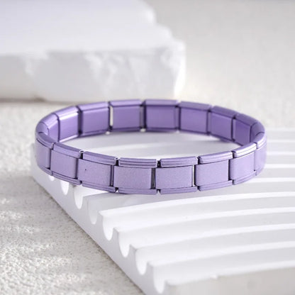 2025 New Men and Women Starry Colors 18 Pieces Italian Charm Fit 9mm Stainless Steel Modular Bracelet Jewelry