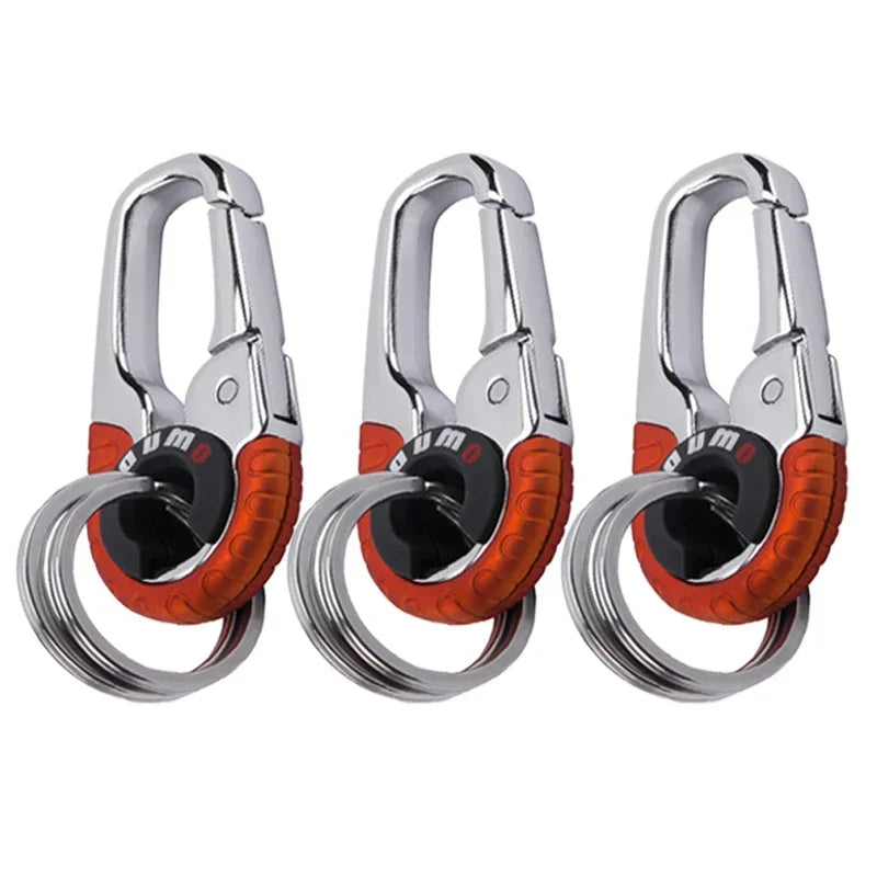 Keychain Buckle for Men Stainless Steel Key Ring Key Chain Hook Outdoor Carabiner Climbing Keyfob Accessories - 3pcs orange