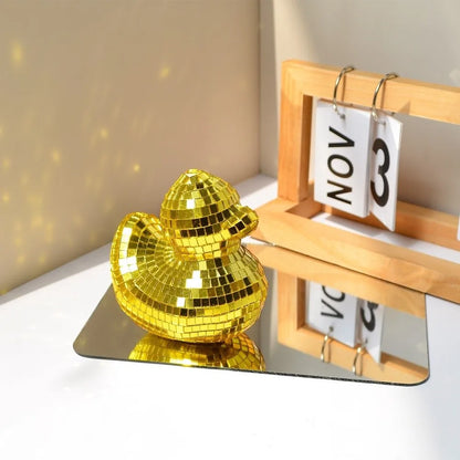 Desktop Disco Mirror Decorative Duck Mirror Glass Home Decor Disco Ball Duck Disco Ornament Disco Decoration Duck Home