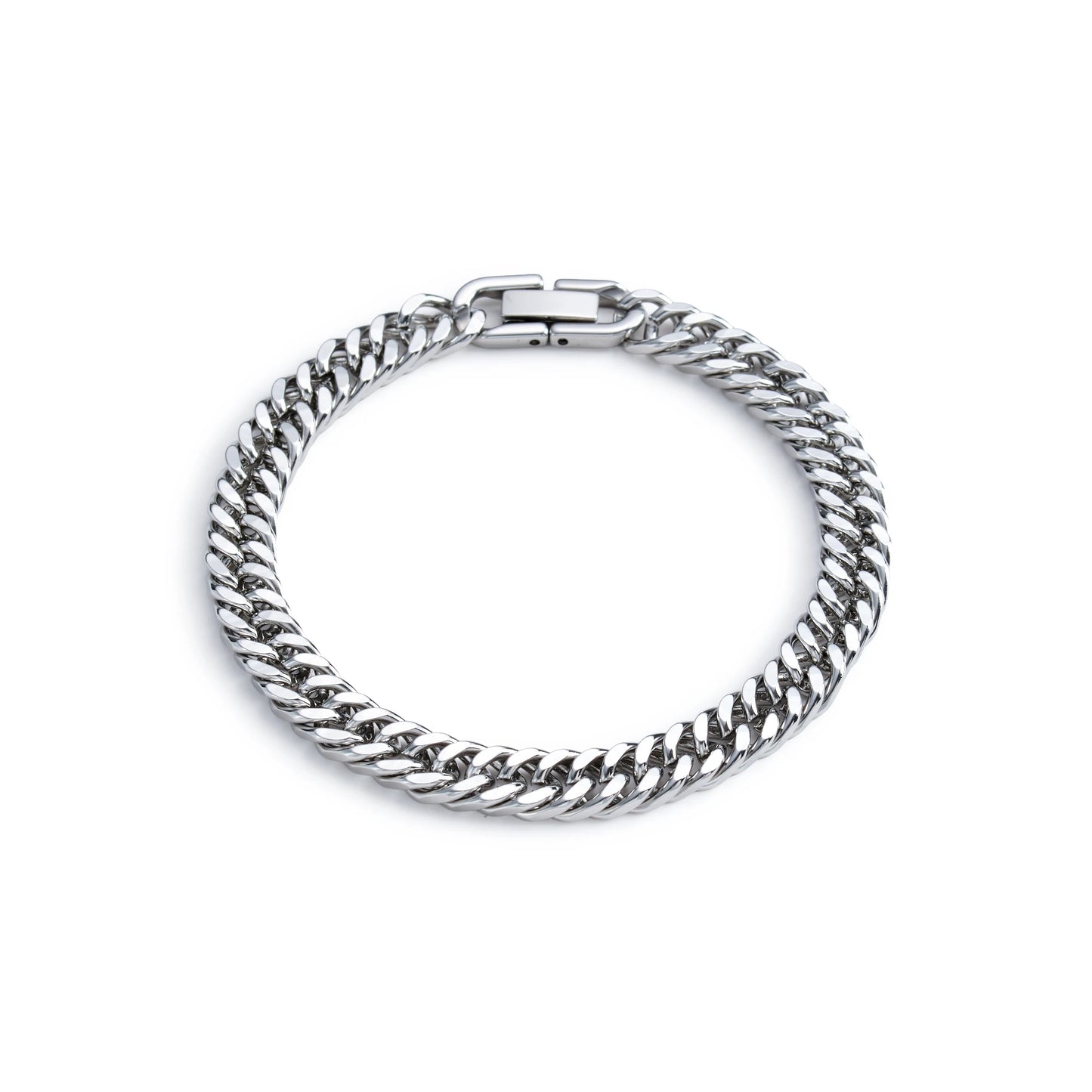 Stainless Steel Braided Double Row Front and Rear Fish Scale Alloy Magnetic Buckle Bracelet with Keel Jewelry New Model - Dou
