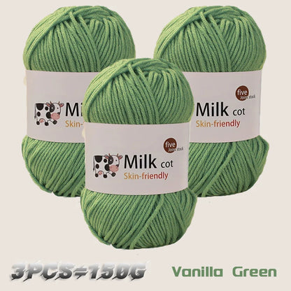 150g milk yarn handmade medium coarse DIY weaving yarn ball for knitting sweaters, hats, scarves and other clothing - 53 Vani