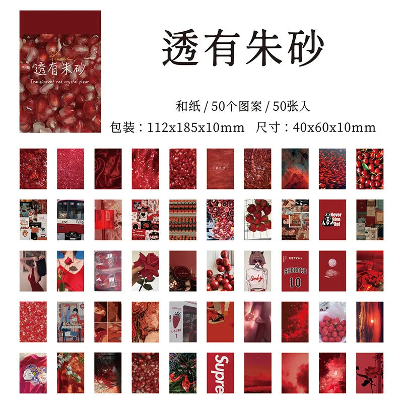 50 Sheets Season of Dreams Series Decorative Sticker INS Scenery Handbook Scrapbooking Material Label Diary Journal Planner -