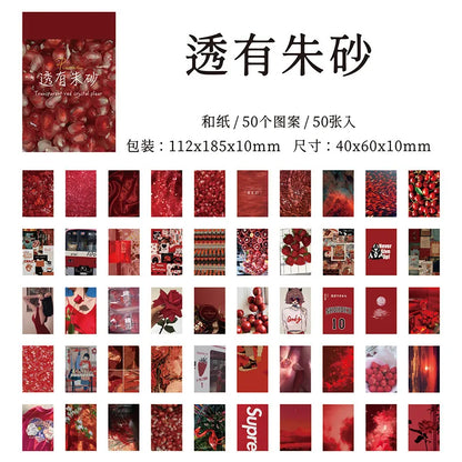 50 Sheets Season of Dreams Series Decorative Sticker INS Scenery Handbook Scrapbooking Material Label Diary Journal Planner -