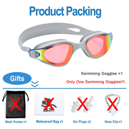 Unisex Adult Swimming Goggles – Anti-Fog Swim Glasses for Men & Women – Adjustable Silicone Waterproof Professional Swim Eyew