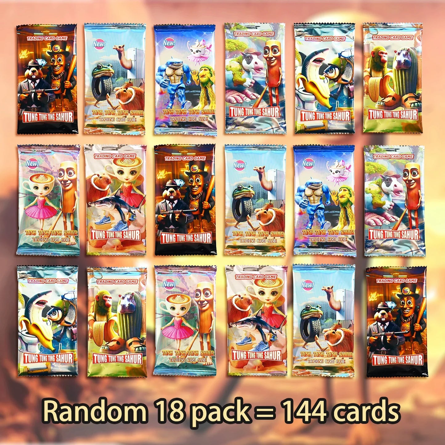 Italian Brainrot Collection Cards Trading Cards Game Card Battle Carte Toystung Sahur Tralalero Tralala For Fans Children Gif