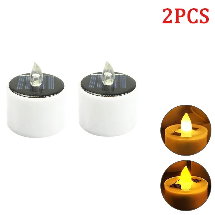 Solar Tea Light Led Candles Flameless Outdoor Waterproof Solar Tea Lights Rechargeable Candles for Party Garden Home Decor