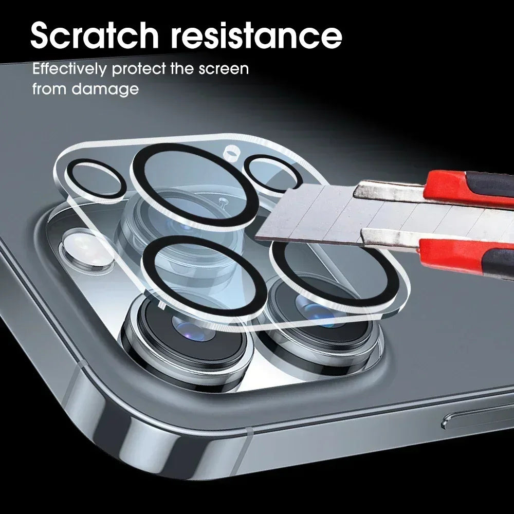1-5Pcs Tempered Glass for iPhone 17 16 15 14 13 Pro Max Plus Mini Camera Lens Protector Black Circle Protective Lens Film Cov