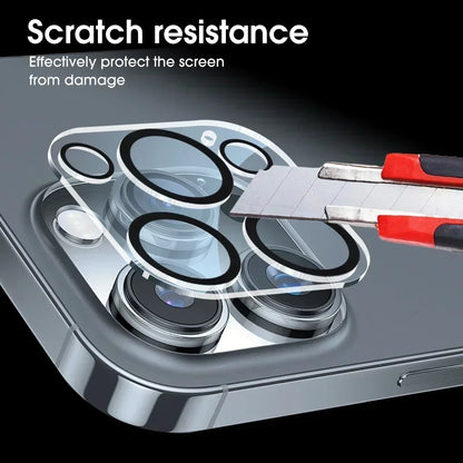 1-5Pcs Tempered Glass for iPhone 17 16 15 14 13 Pro Max Plus Mini Camera Lens Protector Black Circle Protective Lens Film Cov