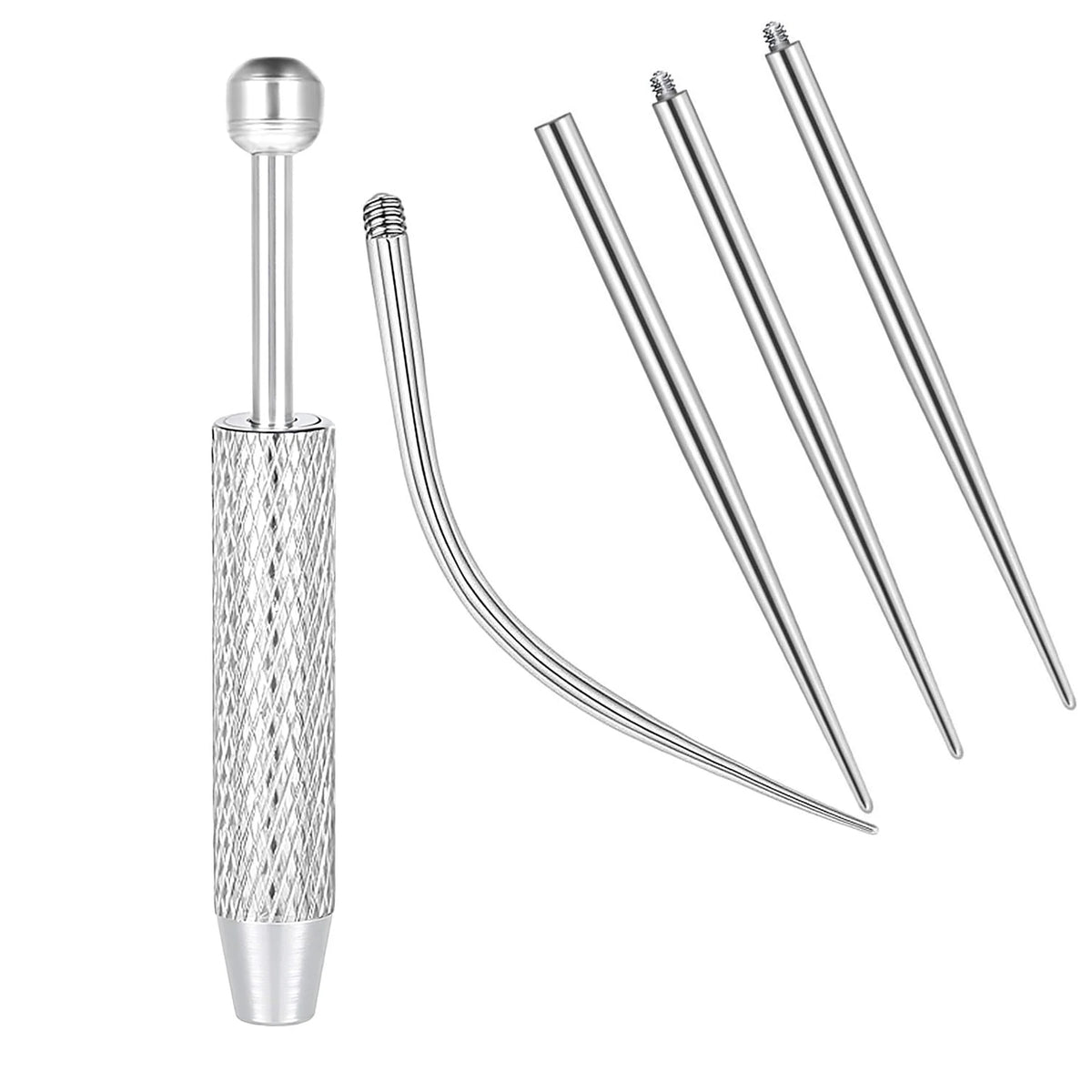 14/16/18G Titanium Curved Taper Insertion Pin Tool Internal Thread Piercing Kit For Tragus Helix Lip Nose Piercing Jewelry - 