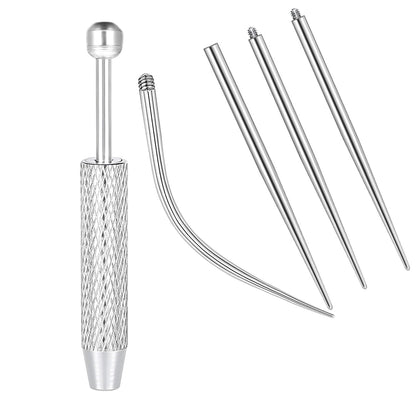 14/16/18G Titanium Curved Taper Insertion Pin Tool Internal Thread Piercing Kit For Tragus Helix Lip Nose Piercing Jewelry - 