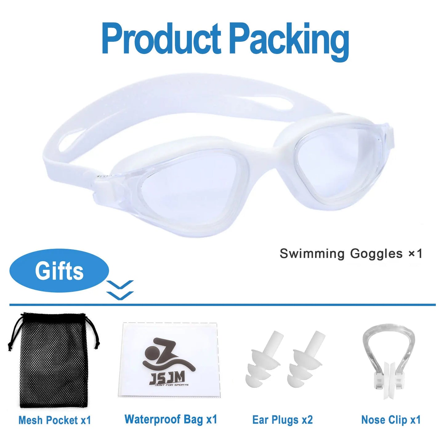 Unisex Adult Swimming Goggles – Anti-Fog Swim Glasses for Men & Women – Adjustable Silicone Waterproof Professional Swim Eyew