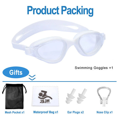 Unisex Adult Swimming Goggles – Anti-Fog Swim Glasses for Men & Women – Adjustable Silicone Waterproof Professional Swim Eyew