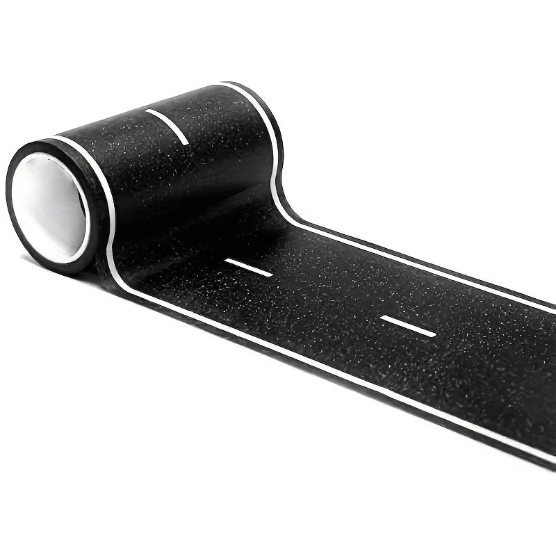 Cartoon Style Reusable Road Stickers, Black Polyurethane Road Tape, Suitable for Party Racing Decoration