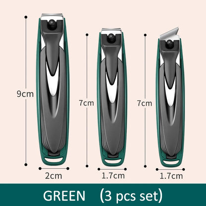Colorful Nail Clippers Anti-Splash Nail Cutter Detachable Design Fingernail Clippers Stainless Steel Manicure Nail Tool - Gre