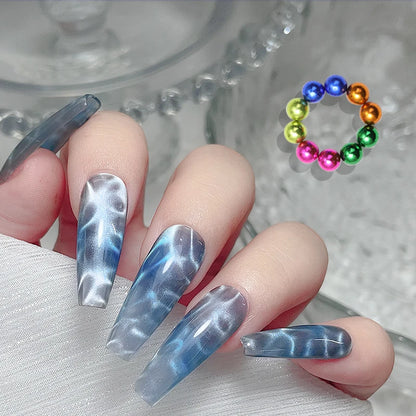 10pcs/20pcs Water Ripple Cat Eye Magnetic Gel Beads Multifunctional Nail Art Flower Carving Cat Magnet DIY Nail Art Design To
