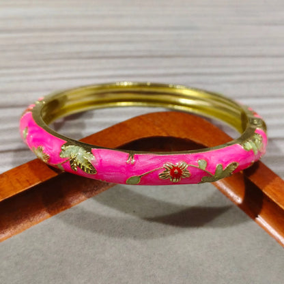Enamel Chinese Cloisonne Bracelet Double Bangle Traditional Peony Filigree Flower Bangle Ethnic Vintage Women's Hand Bracelet