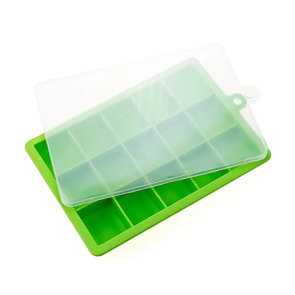 Silicone world Silicone Ice Cube Mold 15/24 Grids Square With Lids Trays Icecream Cold Drinks Whiskey Cocktails Tools Ice Mol
