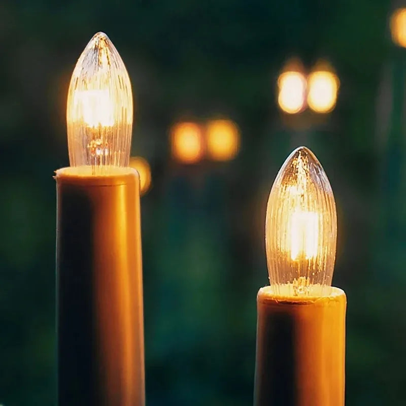 Warm Light Glass Bulbs Tapered Candles E10 LED Replacement Bulbs for Lights Candle Arch Bathroom Kitchen Home Lamps Bulb Deco
