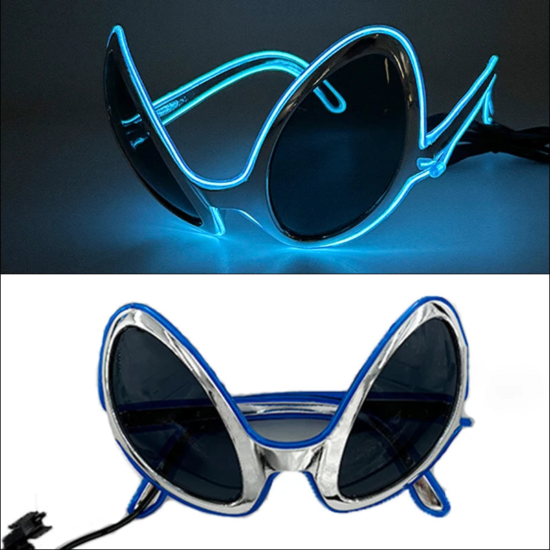 1PC Light Up LED Glasses Glow Sunglasses EL Wire Neon Glasses Glow in The Dark Party Supplies Neon Party Favors for Adults - 