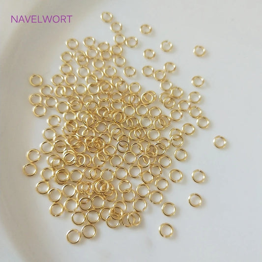 Multi Size 14K/18K Gold Plated Open Jump Ring Connecting Rings For Jewelry Making Supplies Brass Split Rings Jewelry Accessor