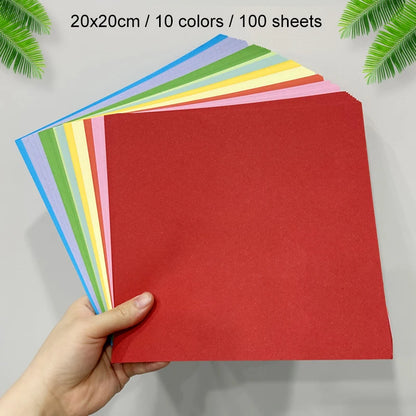 100 Pcs/Set Origami Paper Mixed Set DIY Supplies Colorful Handmade Paper Children's Creative Paper Cutting Handmad Material -