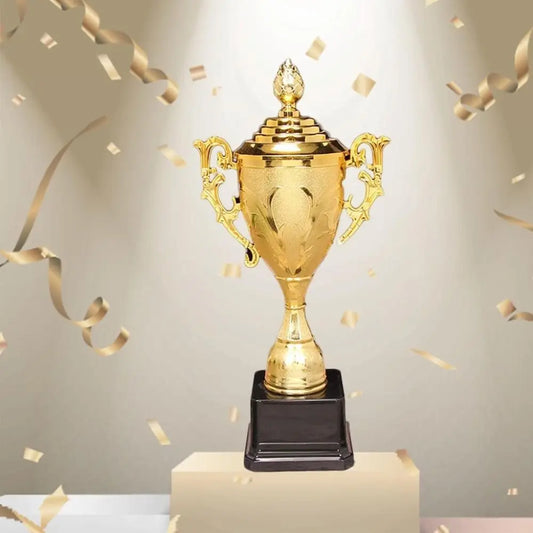Children's Gold Trophy Awards School Rewarding Supply Competition Soccer Winner Award Trophy Toy Plastic Model Small Prize Cu