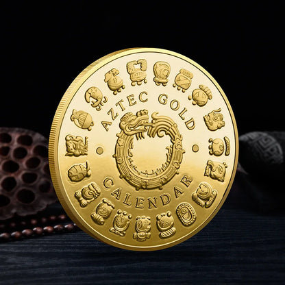Souvenir Coin Mexico Mayan Aztec Calendar Art Prophecy Culture Gold Coins Collectibles