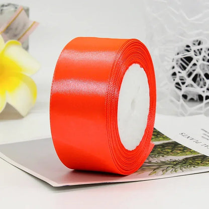 25yards/Roll 40mm Satin Ribbons Crafts Bow DIY Gift Wrap Wine Red Orange Yellow Green Blue Purple Black Gray Gold White Ribbo