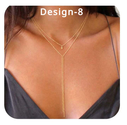 Lariat Gold Necklace for Women Teen Girls Mom, Dainty Long Necklace 14k Gold Plated STAINLESS STEEL Y-Shaped Pendant Necklace