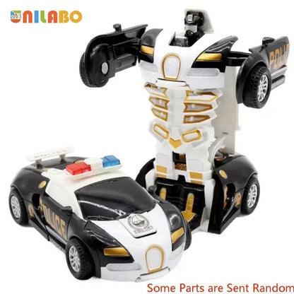 Transformable Robot Sports Car Toys, No Batteries, Educational Kids Gift, Colorful Model Vehicle for Play Learning - GRAY