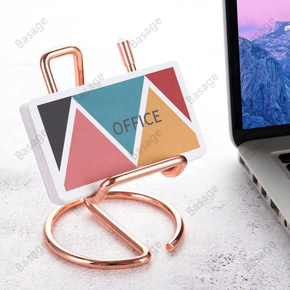 Cell Phone Stand for Desk, Business Card Holder,Cute Metal Cell Phone Stand, Metal Wire Cellphone Cradle Dock for Phone Table