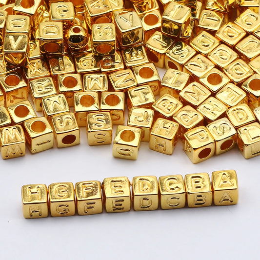 100-500pcs Square White and Black Mixed Letter Acrylic Beads Cube Loose Spacer Alphabet Beads For Jewelry Making Diy Accessor