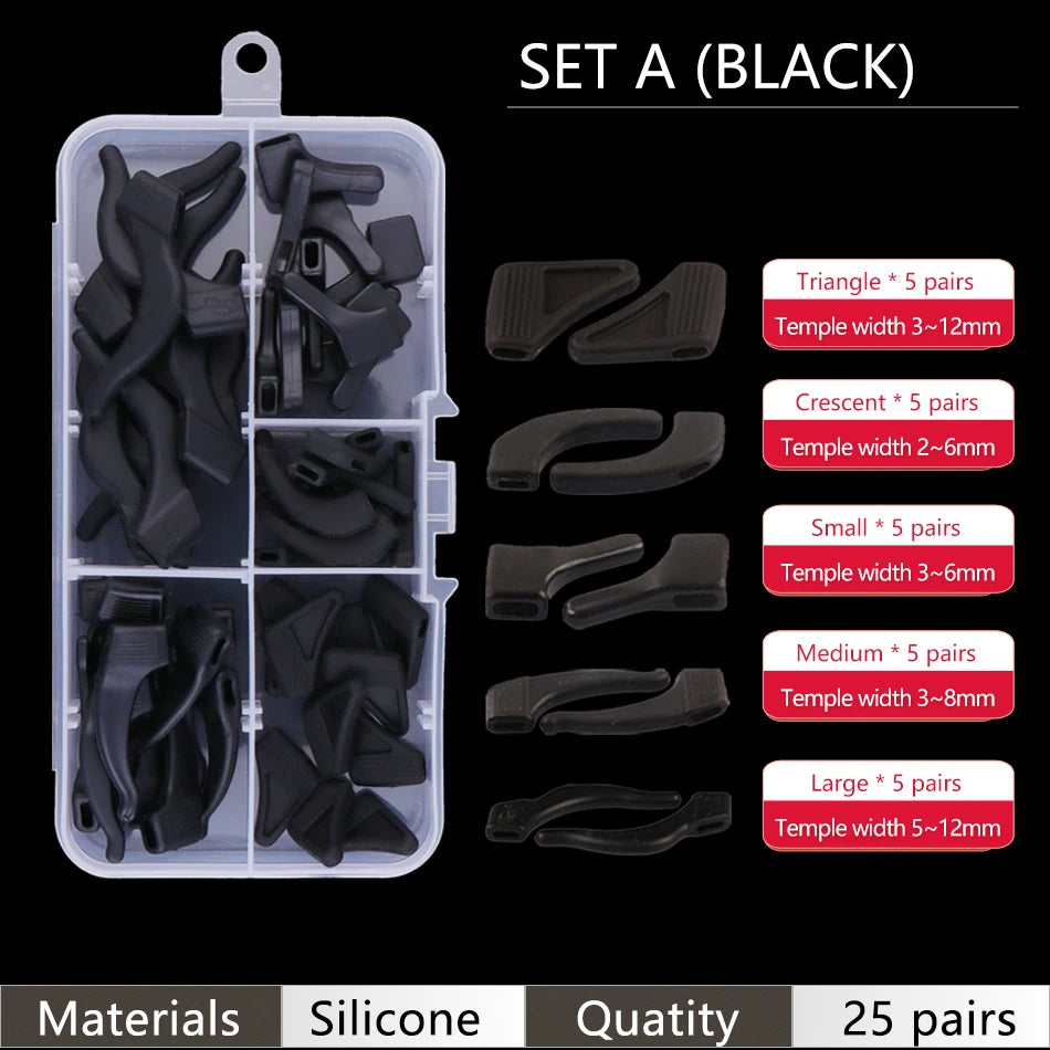 Ear Grip Hooks Anti-slip Holder Glasses Sunglasses Silicone Ear Hook Set For Eyeglasses Eyewear Accessories