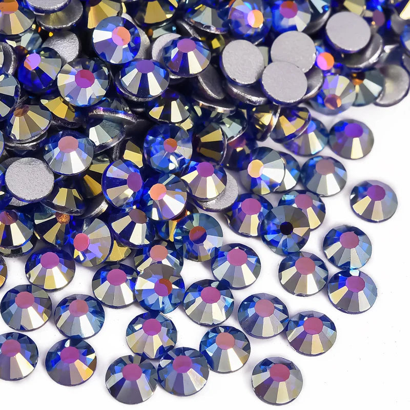 Billow Blue Series Non Hotfix Rhinestones SS6-SS30 Nail Charm Art Flatback Crystals Super Glitter Glass Strass for DIY Craft 