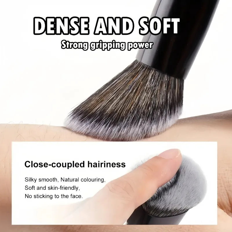 Double Head Makeup Brushes 2 In 1 Flat Angled Foundation Concealer Contour for Blending Loose Powder Liquid Cream Cosmetic To