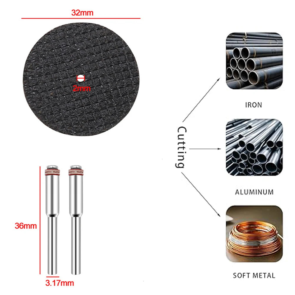 31PC Diamond Cutting Discs Mini Drill Rotary Tool HSS Circular Saw Sanding Grinding Wheel for Cutting Metal, Wood, Stone, PVC