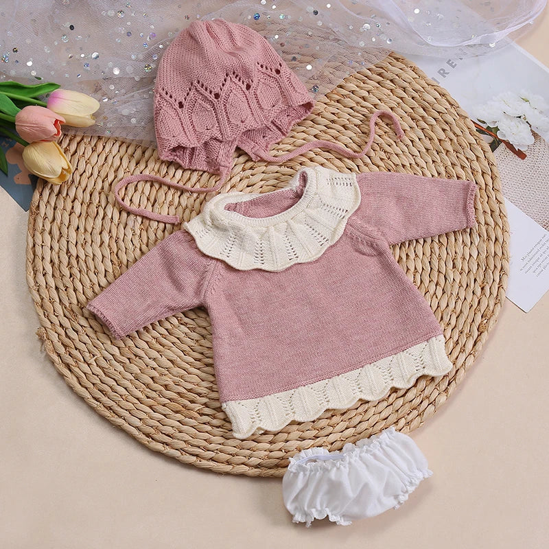 Dolls Clothes for 45cm Baby Dolls DIY Doll Accessories for 45cm Dolls Sweater Jumpsuite Clothes for Reborn Baby Dolls - solid