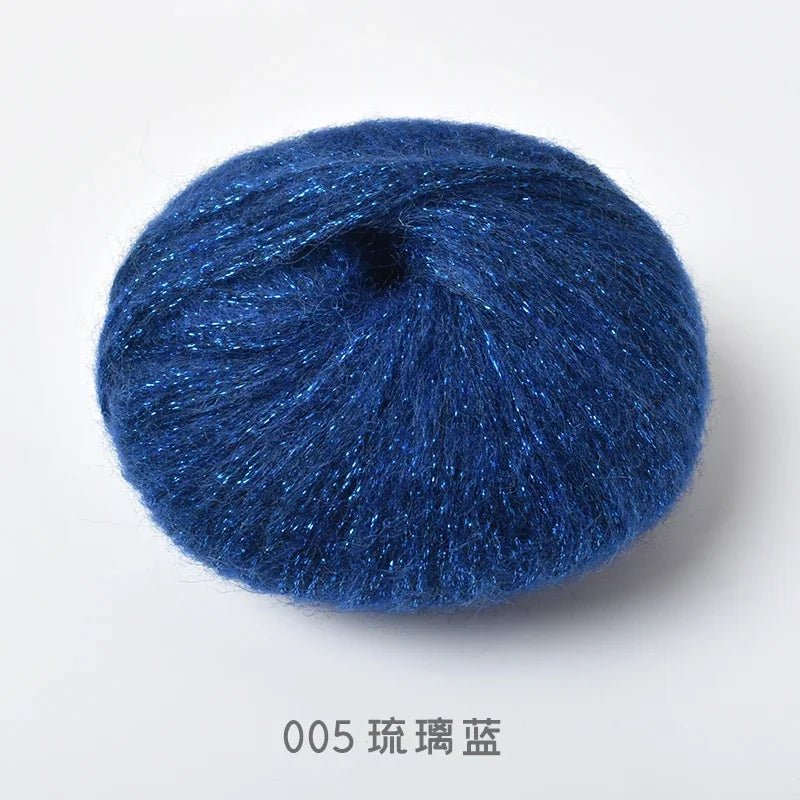 Crochet Mohair Yarn, Glisten Sequin Soft Yarn, DIY Knitting Thread for Sweaters, Baby Clothes, Shawls, Hats, Handmade Project