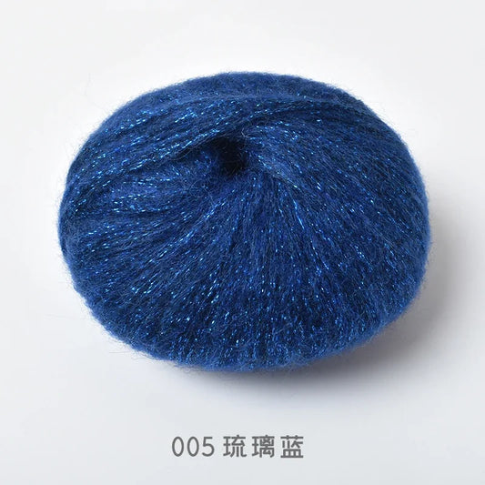 Crochet Mohair Yarn, Glisten Sequin Soft Yarn, DIY Knitting Thread for Sweaters, Baby Clothes, Shawls, Hats, Handmade Project