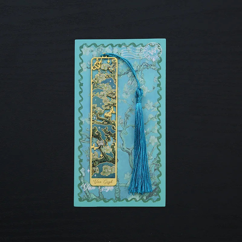 1 Pcs Lytwtw's Creative Metal Book Mark Vintage Oil Painting Bookmark Office School Supplies Funny Gift Stationery Items - I