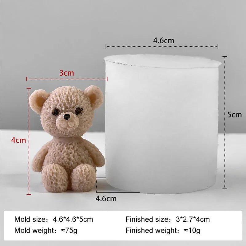 DIY Mini Bears Silicone Mold Aroma Candle Resin Ornament Mould Handmade Candy Chocolate Making Baking Molds - J-1305
