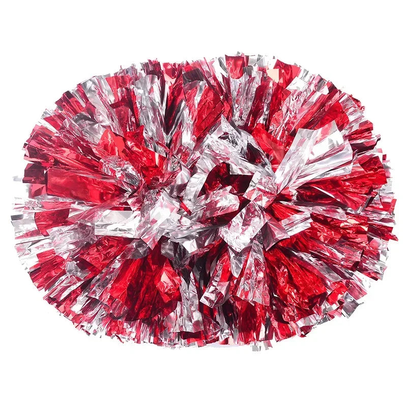 1pc Cheerleading Pom Poms with Handle Cheer Balls Big Gold Silver Red Yellow Blue Hand Dance Pompoms Accessories for Women Ki