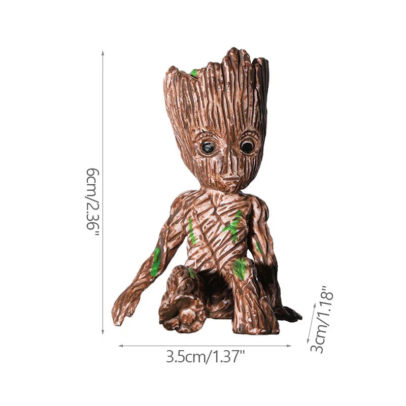 Desktop Decor Mini Anime Figurine Tree Man Miniature Model Cute Groot Doll Toy Home Accessories Ornament Handicraft Gifts - O