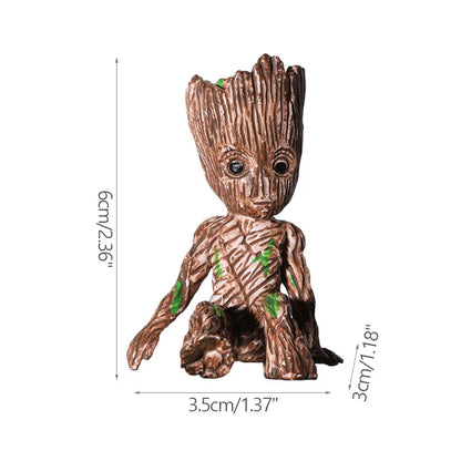 Desktop Decor Mini Anime Figurine Tree Man Miniature Model Cute Groot Doll Toy Home Accessories Ornament Handicraft Gifts - O
