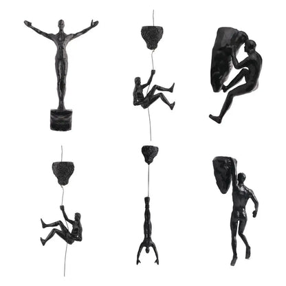 Climbing Athlete Man Art Sports Wall Hanging Ornaments Home Figures Miniatures Rock Climbing Man Resin Sculptures Statue ﻿