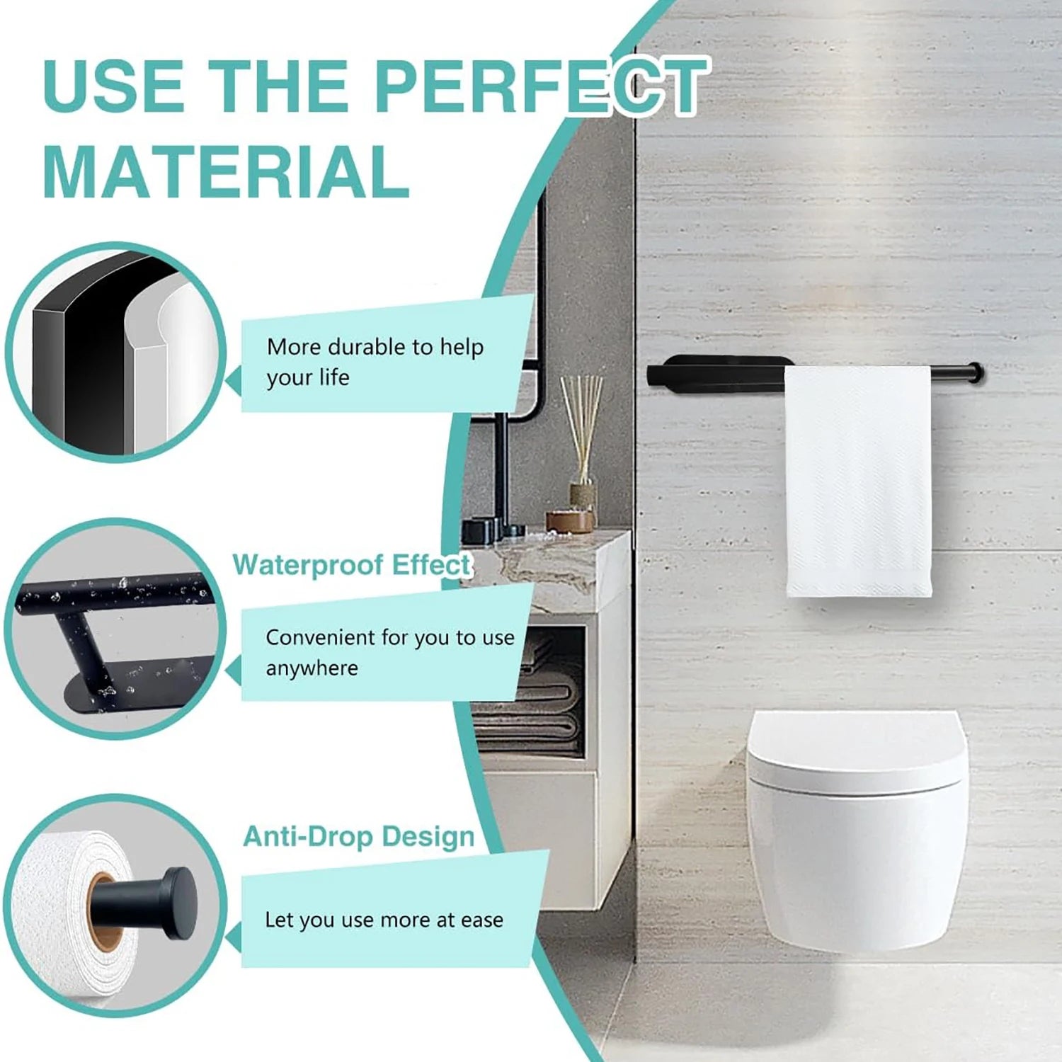 Kitchen Paper Towel Holder Adhesive Tissue Hanger Toilet Roll Paper Dispenser Cabinet Storage Napkin Rack Bathroom Accessorie