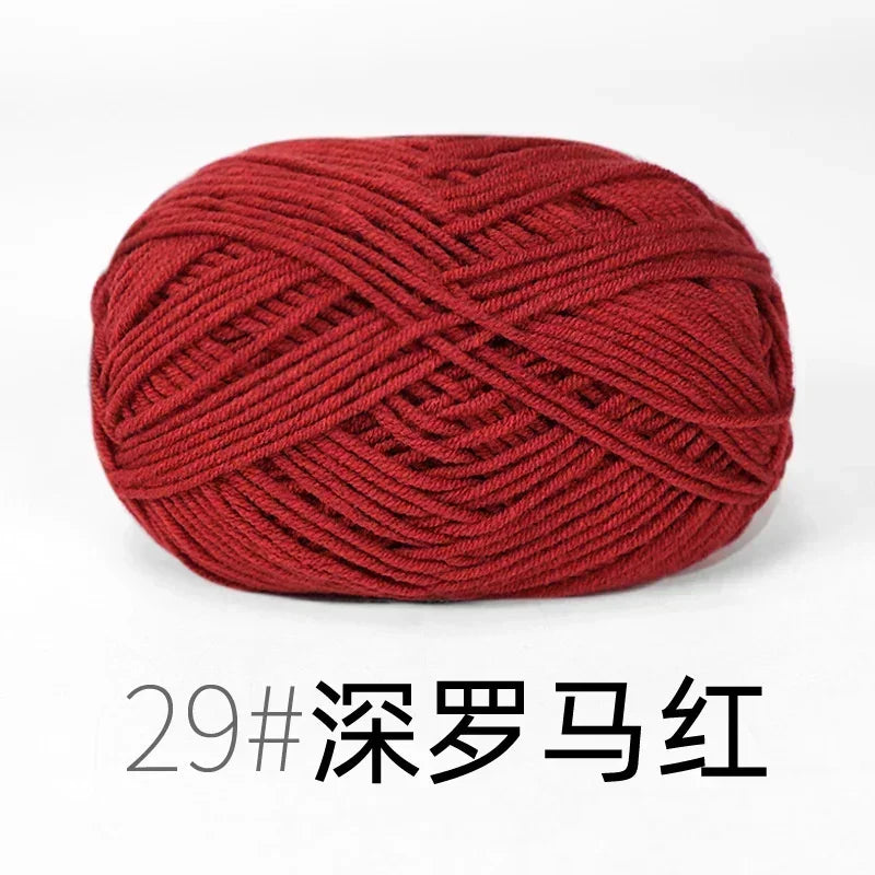 50g 4ply Milk Cotton Knitting Wool Yarn Needlework Dyed Lanas For Crochet Craft Sweater Hat Dolls Sewing Knitting Tools - 29