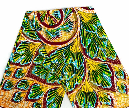 6 Yards Super Grand Gold Wax Shinning Print Africa Real Wax Fabric Nigerian Loincloth Batik Cotton Material For Sew - as pict